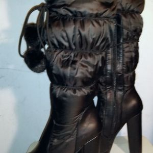 NIB Black Snow Boots Fur Knee High 6.5